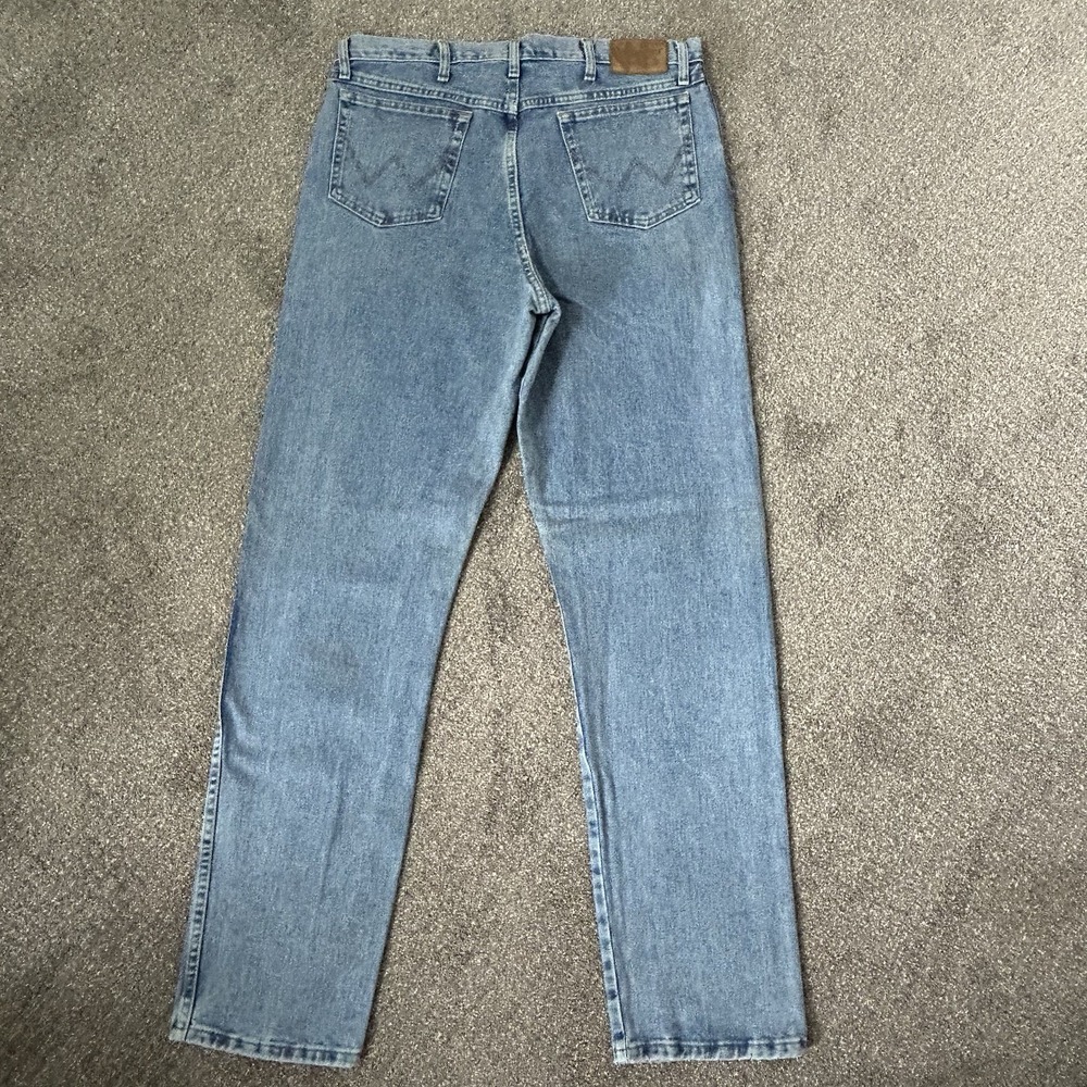 Wrangler Men's Jeans 38x36 Light Wash Straight Leg 100% Cotton Denim - Picture 3 of 10